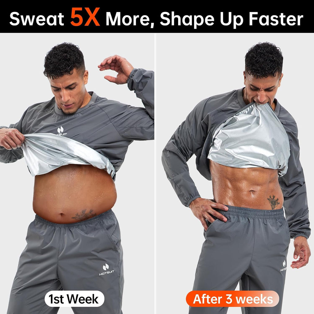 HOTSUIT Men Sauna Suit Sweat Suits Durable Gym Exercise Workout Jacket