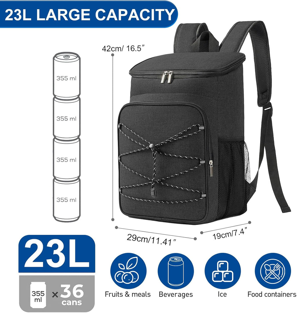 Backpack Cooler Insulated, Lightweight Leak Proof Travel Cooler Bag, Soft Waterproof Cooler Backpack for Men Women, Camping Hiking Beach Travel Picnic