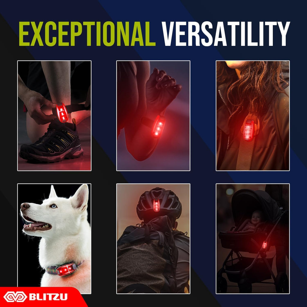 LED Safety Lights 4 Pack, Clip On High Visibility Strobe Light for Walk Run