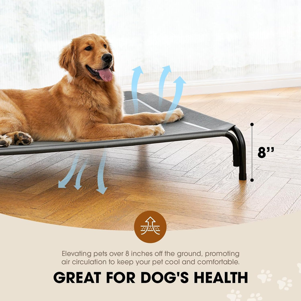 Czpalo Outdoor Elevated Dog Bed for Large Sized Dogs, No-Tool Assembly.