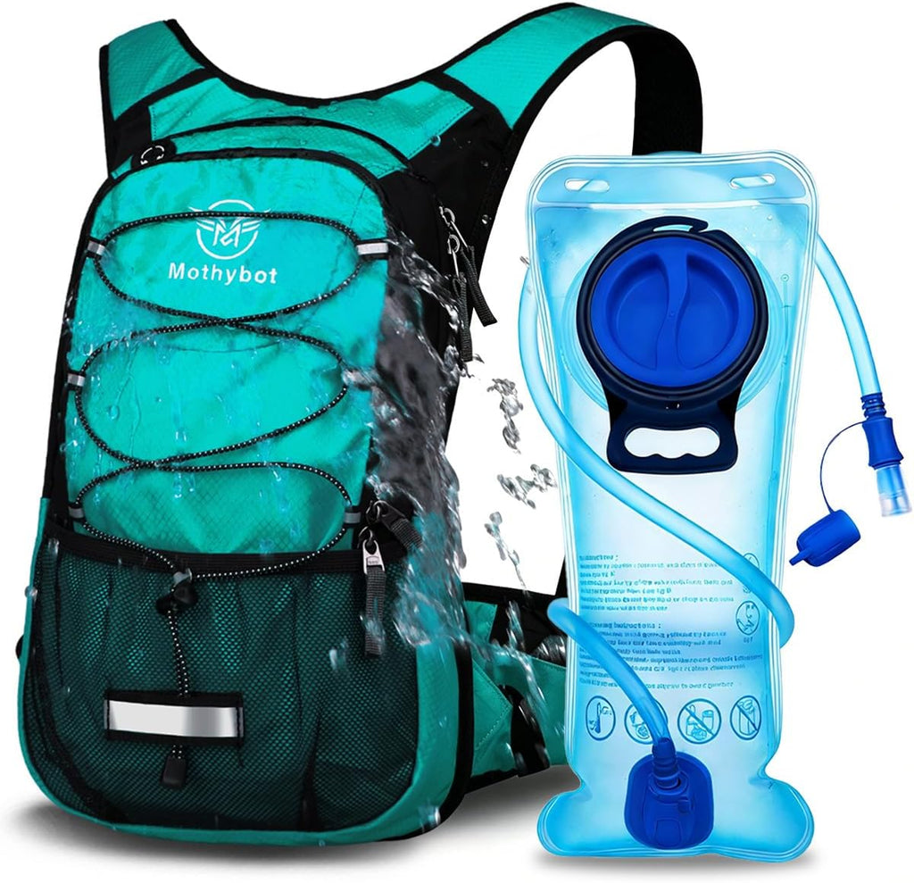 Mothybot Hydration Pack, Insulated Hydration Backpack with 2L BPA Free Water Bladder and Storage, Hiking Backpack for Men, Women, Kids for Running, Cycling, Camping - Keep Liquid Cool up to 5 Hours