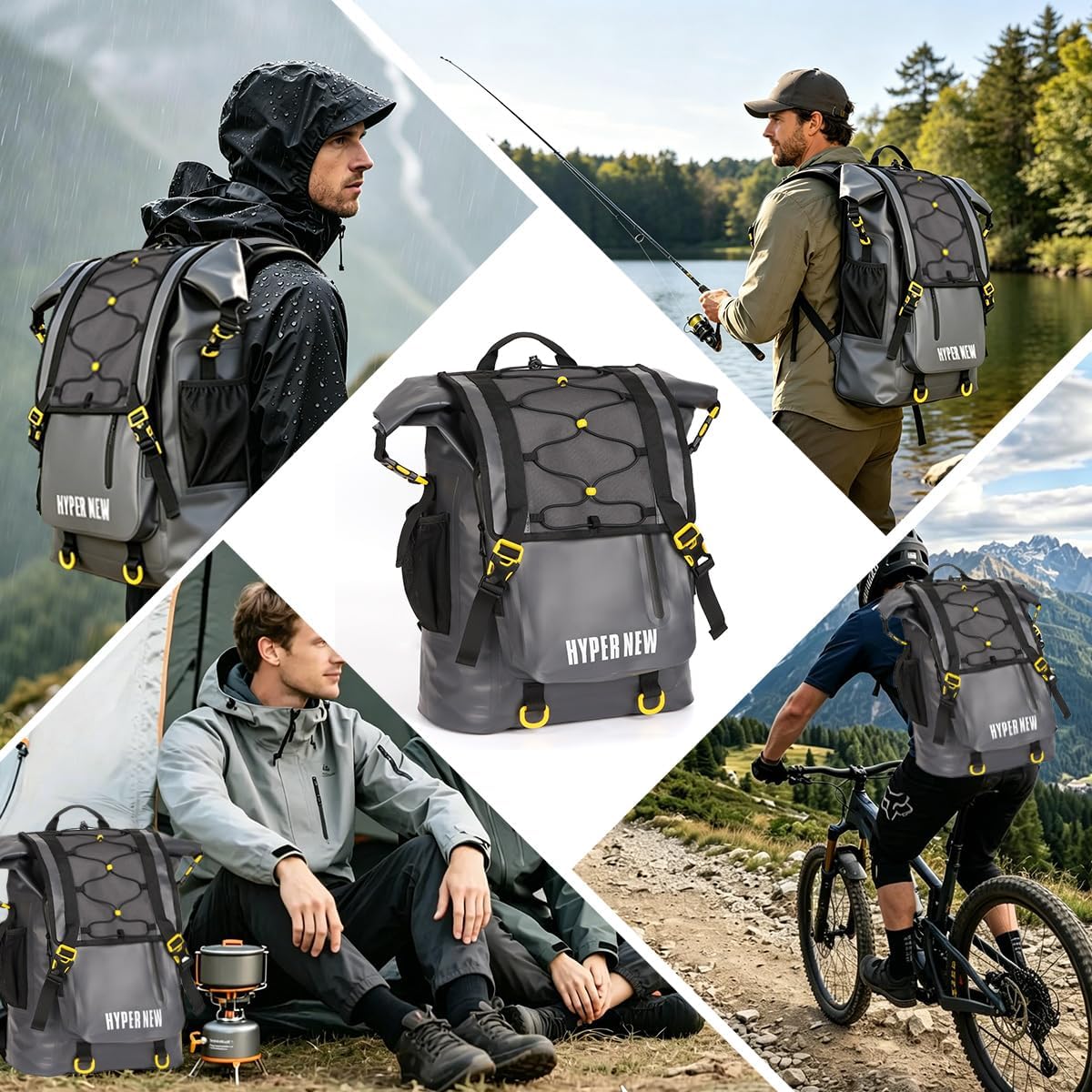 30L Dry Backpack Waterproof, Dry Backpack for Men Women, Ideal for Kayaking, Boating, Paddle Boarding, Fishing, Hiking, Camping & Outdoor Travel Essentials