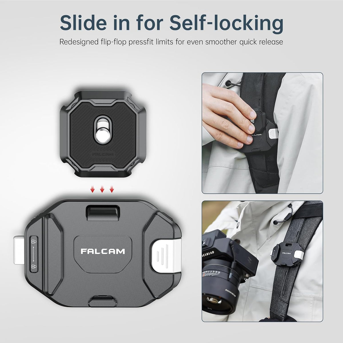 FALCAM F38 Backpack Camera Clip V2 with Plate