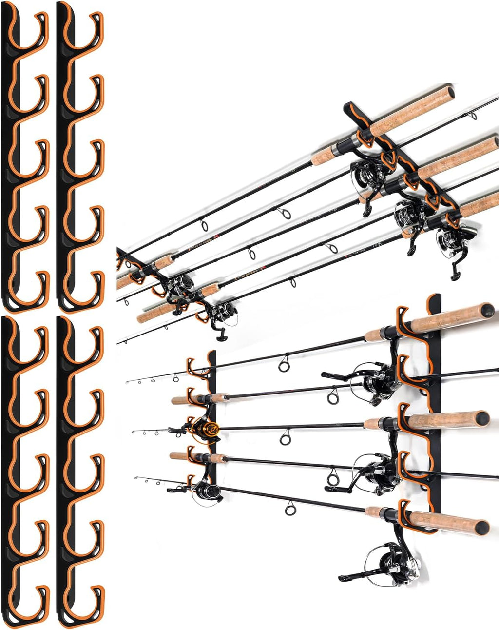 Ghosthorn Fishing Rod Rack,Wall or Ceiling Mounted Pole Holder Garage