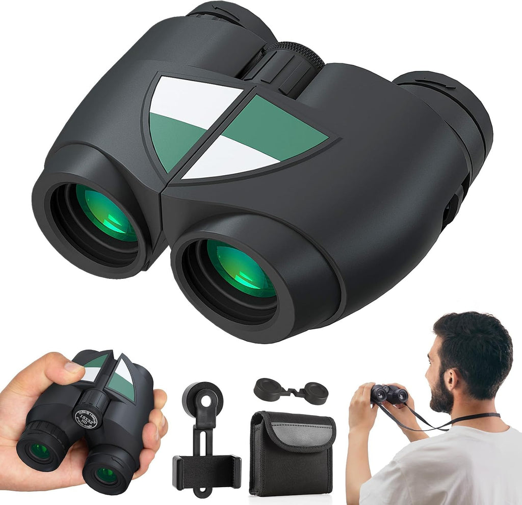 15x32 Compact Binoculars for Adults High Power with Phone Adapter