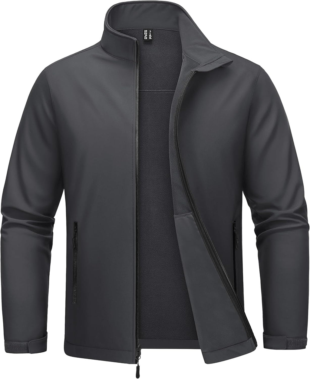 MAGCOMSEN Men's Fleece Lined Softshell Jacket Lightweight Waterproof Windbreaker Zip Up Winter Rain Coat Tactical Hiking