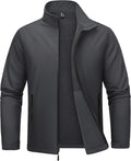 MAGCOMSEN Men's Fleece Lined Softshell Jacket Lightweight Waterproof Windbreaker Zip Up Winter Rain Coat Tactical Hiking
