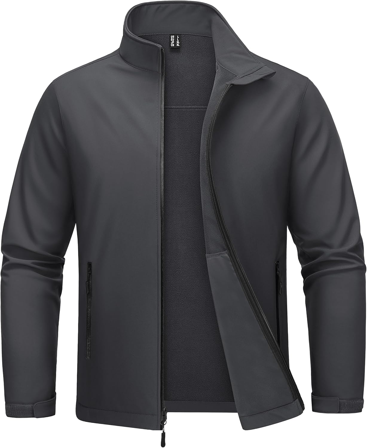 MAGCOMSEN Men's Fleece Lined Softshell Jacket Lightweight Waterproof Windbreaker Zip Up Winter Rain Coat Tactical Hiking