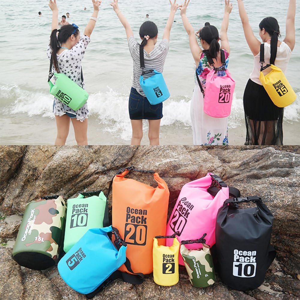 Dry Sack/Waterproof Bag for Boating, Kayaking, Hiking, Snowboarding, Camping, Rafting, Fishing and Backpacking (Black, 30L)