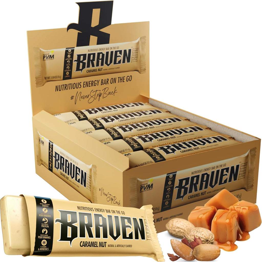 Braven Bar Assorted Energy Bars Variety Pack (1.59 oz, Pack of 10) – Performance Fuel On the Go – Soft & Chewy Candy-Like Texture – 13 Vitamins & Minerals – No Caffeine, No Crash – No Artificial Dyes – Gluten Free