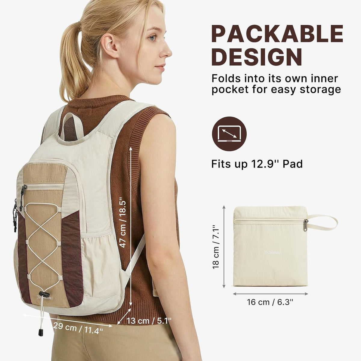 G4Free 20L Lightweight Packable Hiking Backpack for Women Men