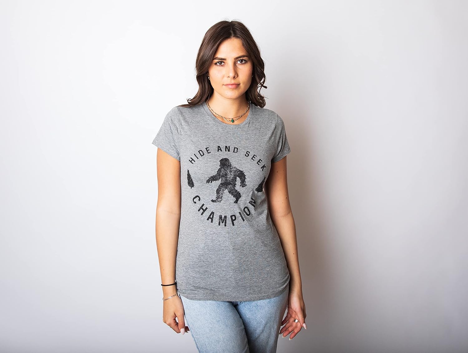 Crazy Dog T-Shirts Hide and Seek Champion Funny Bigfoot Graphic Tee