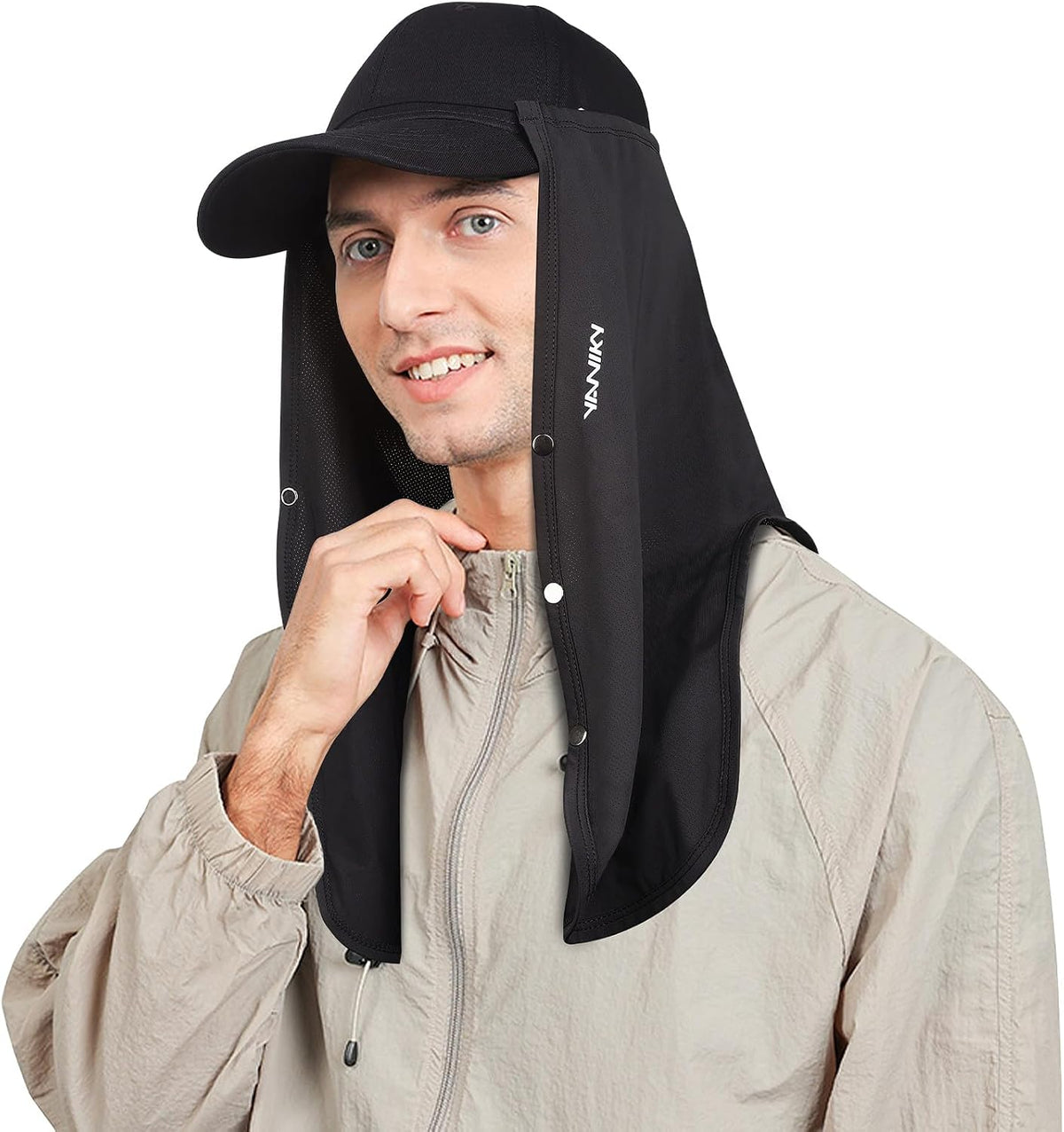 YANIKY Adjustable UV Sun Protection Neck Drape, 2-in-1 Multifunctional Sun Protection Mask, Neck Flap Addon for Ball Caps