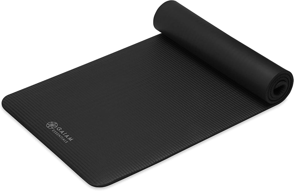 Gaiam Thick Yoga Mat, Exercise & Fitness Mat with Easy-Cinch Carrying Strap