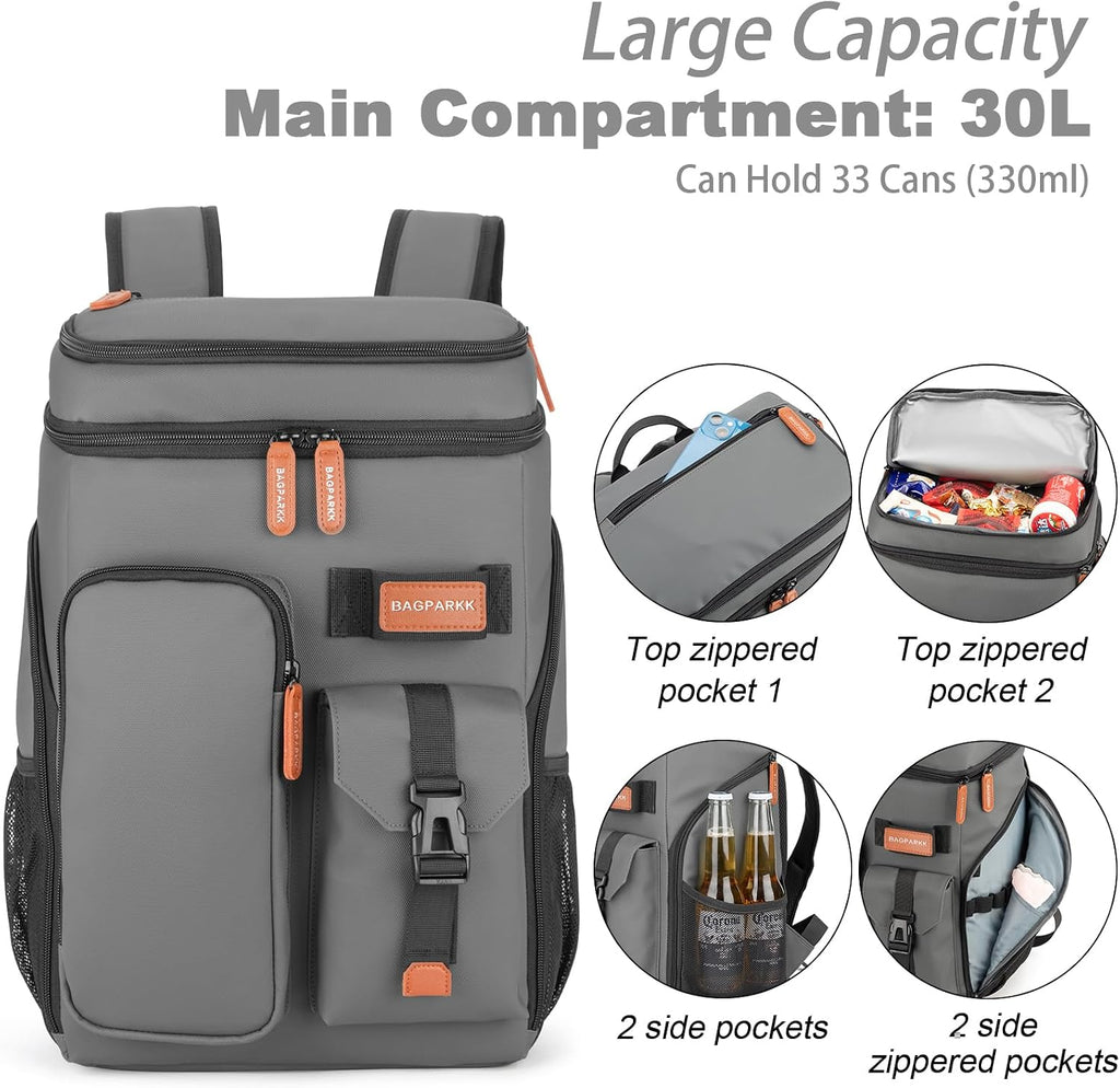 Bagparkk 33/45 Cans Leakproof Insulated Cooler Backpack with Double Deck