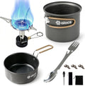 ALOCS 9-Piece Camping Cookware Set with Non-Stick Pots & 3200W Stove