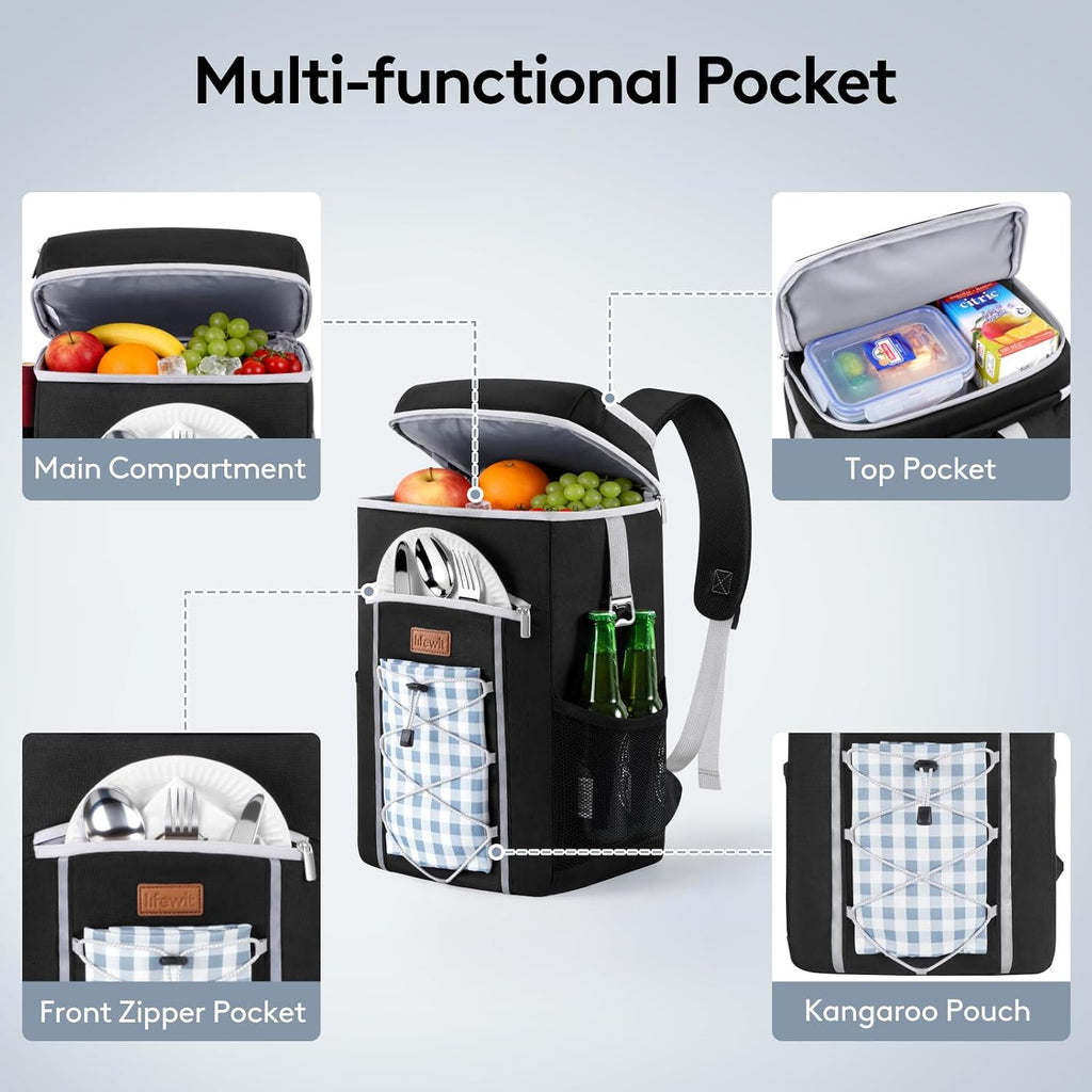 Lifewit Cooler Backpack, 30/45 Cans Insulated Picnic Backpack