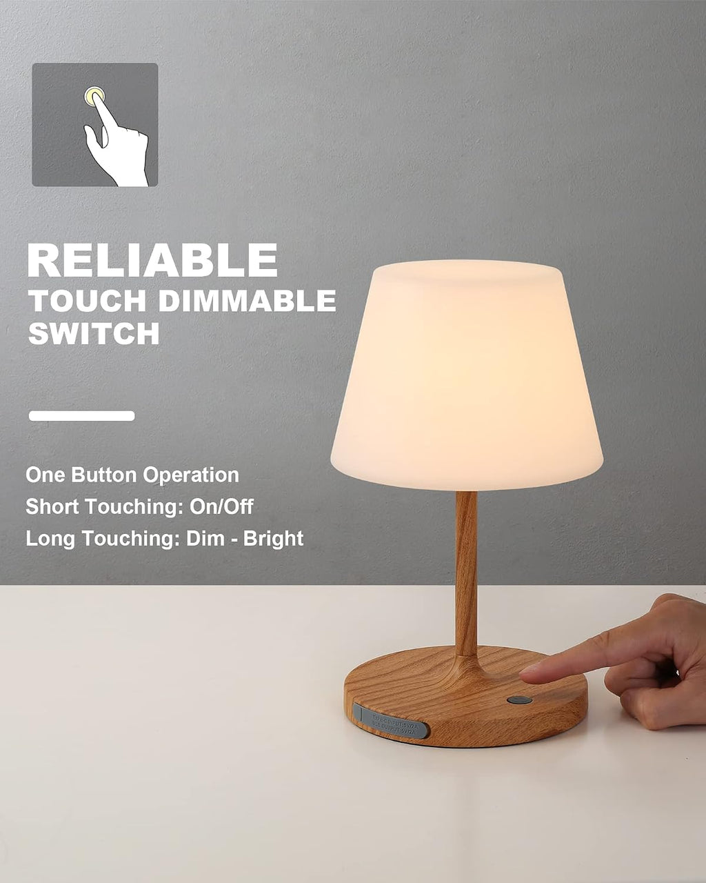 WEILAILUX Outdoor Table Lamp, Shower Lamp Waterproof (Wood Grain H9.6in)
