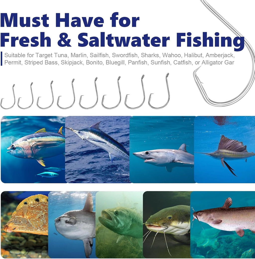 UCEC Circle Hooks Saltwater Fishing Hooks for Catfish Octopus Fish Hook