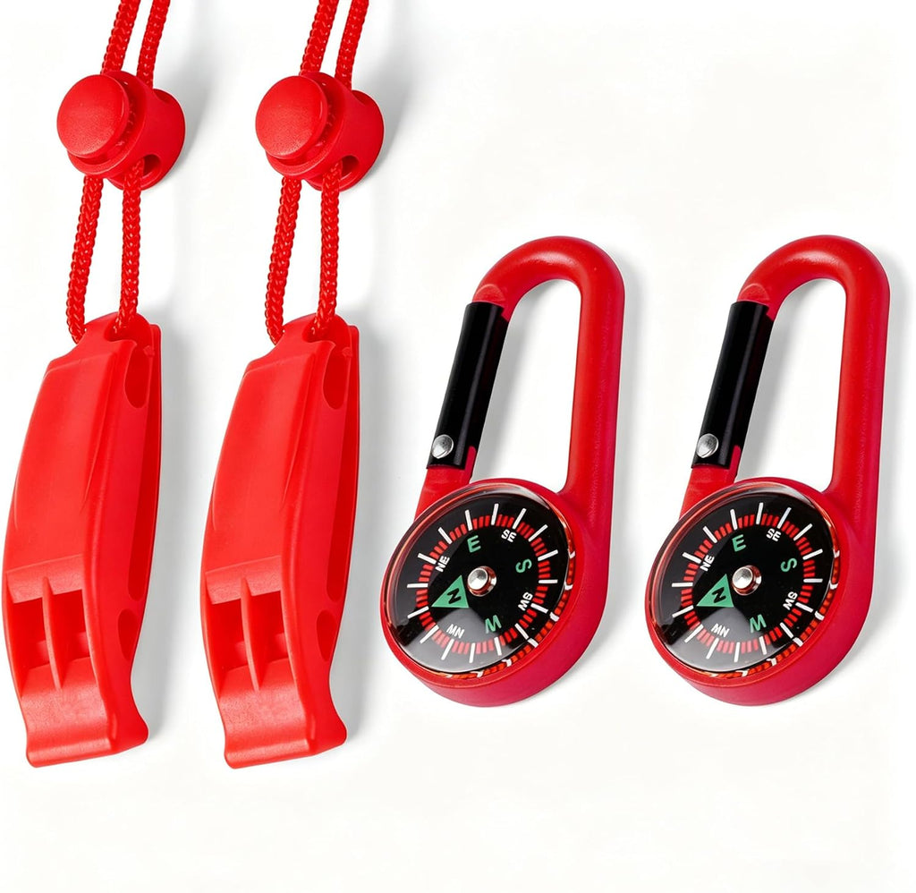 2-Pack Whistle Emergency Safety with Lanyards - High Decibel Survival Whistle for Life Jackets, Boating, Kayaking, Hiking, Hunting & Rescue