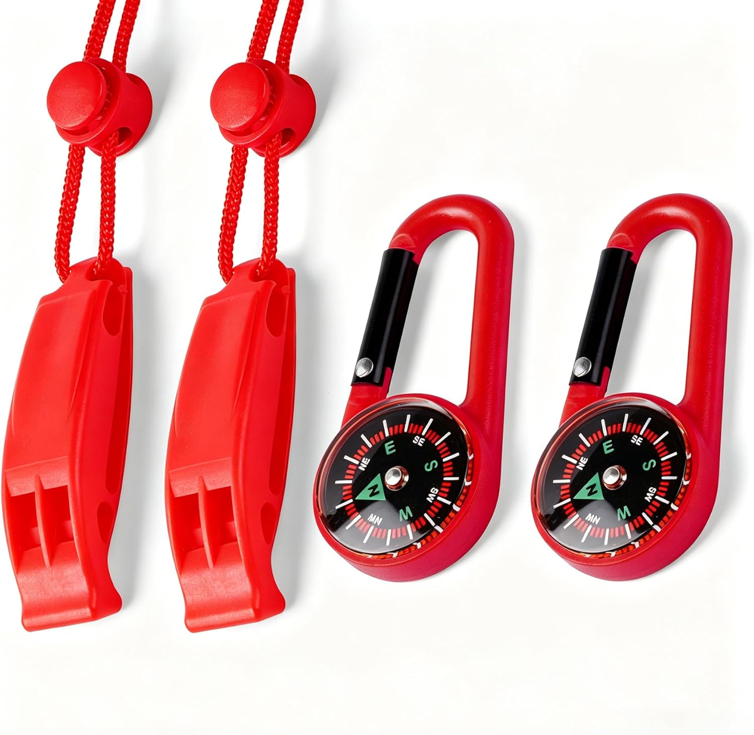 2-Pack Whistle Emergency Safety with Lanyards - High Decibel Survival Whistle for Life Jackets, Boating, Kayaking, Hiking, Hunting & Rescue