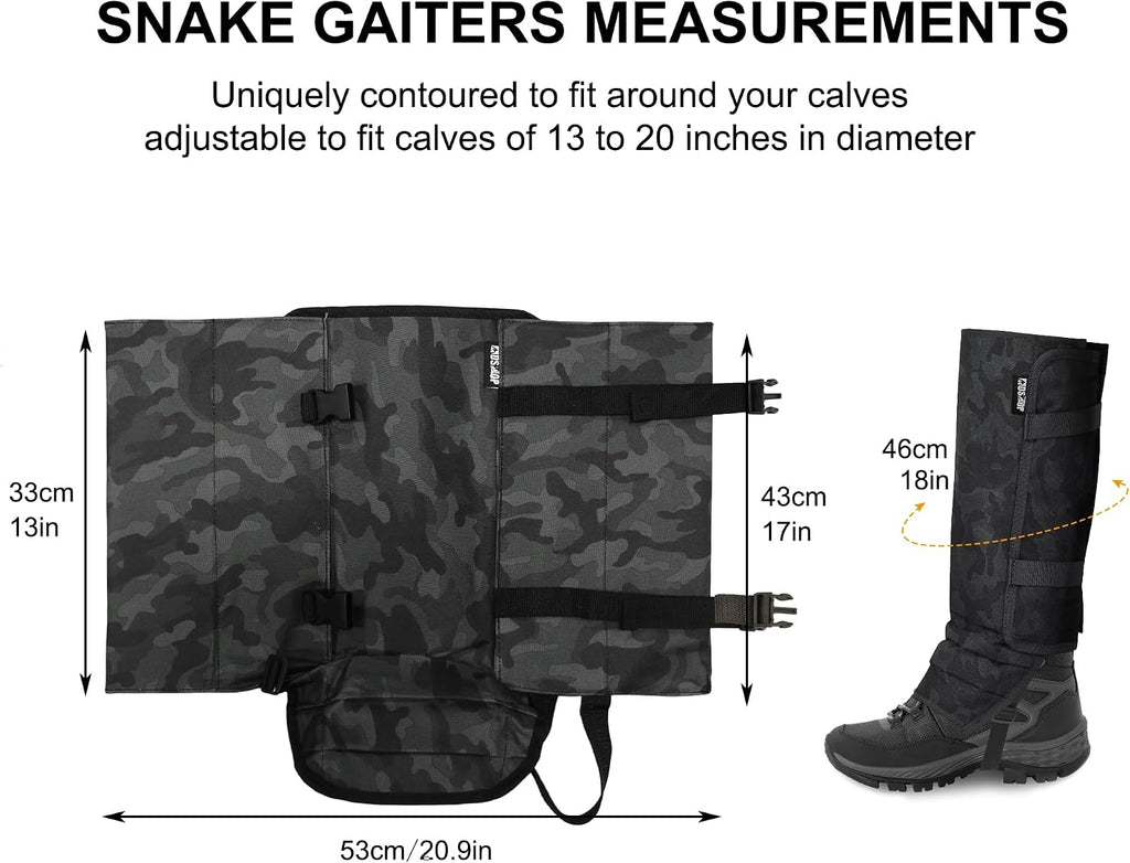 MDSTOP Snake Gaiters Leg Guards, Waterproof Snake Guards, Adjustable Snake Bite Protection for Lower Legs, Snake Chaps for Men & Women, Snake Proof Gaiters for Hunting,Outdoor and Farm Working