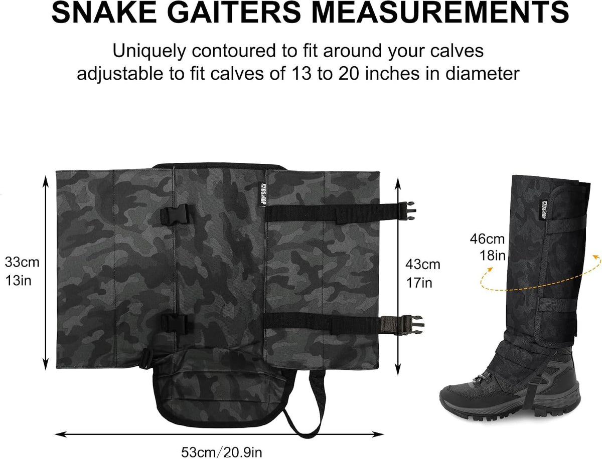MDSTOP Snake Gaiters Leg Guards, Waterproof Snake Guards, Adjustable Snake Bite Protection for Lower Legs, Snake Chaps for Men & Women, Snake Proof Gaiters for Hunting,Outdoor and Farm Working