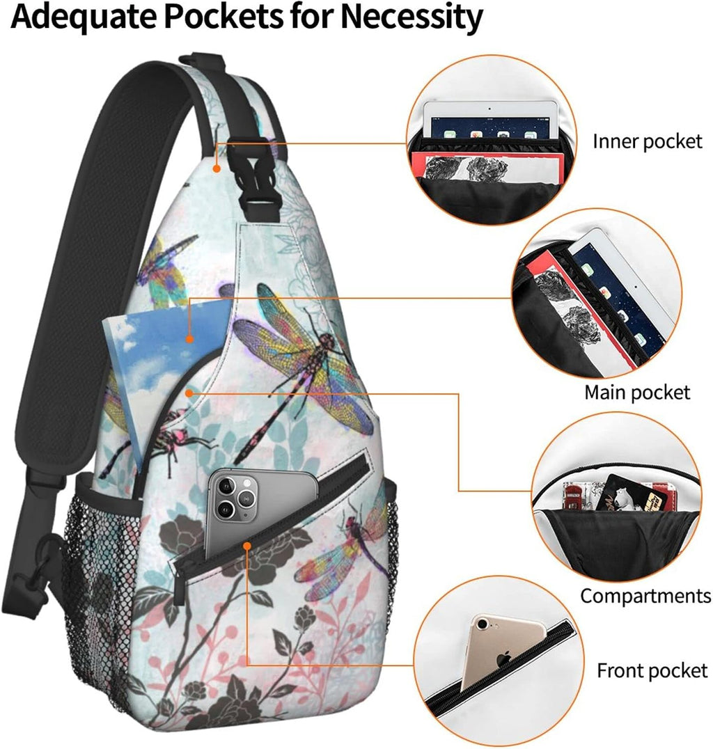 Sling Daypacks,adjustable Rope Crossbody One Shoulder Bag Travel Hiking Cycling for Men Women Gift…