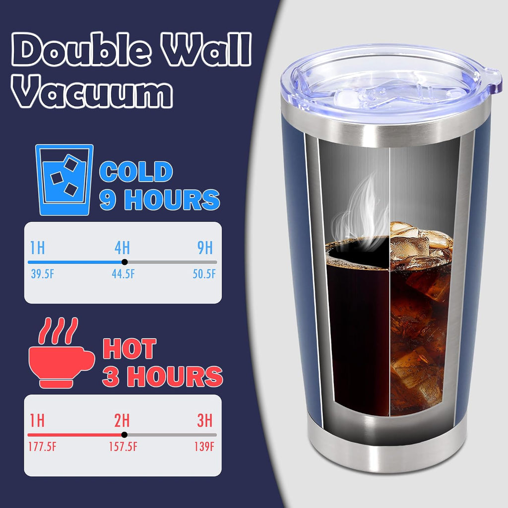 20oz Tumbler Stainless Steel Tumbler Coffee Tumbler with Lid Navy, 12P