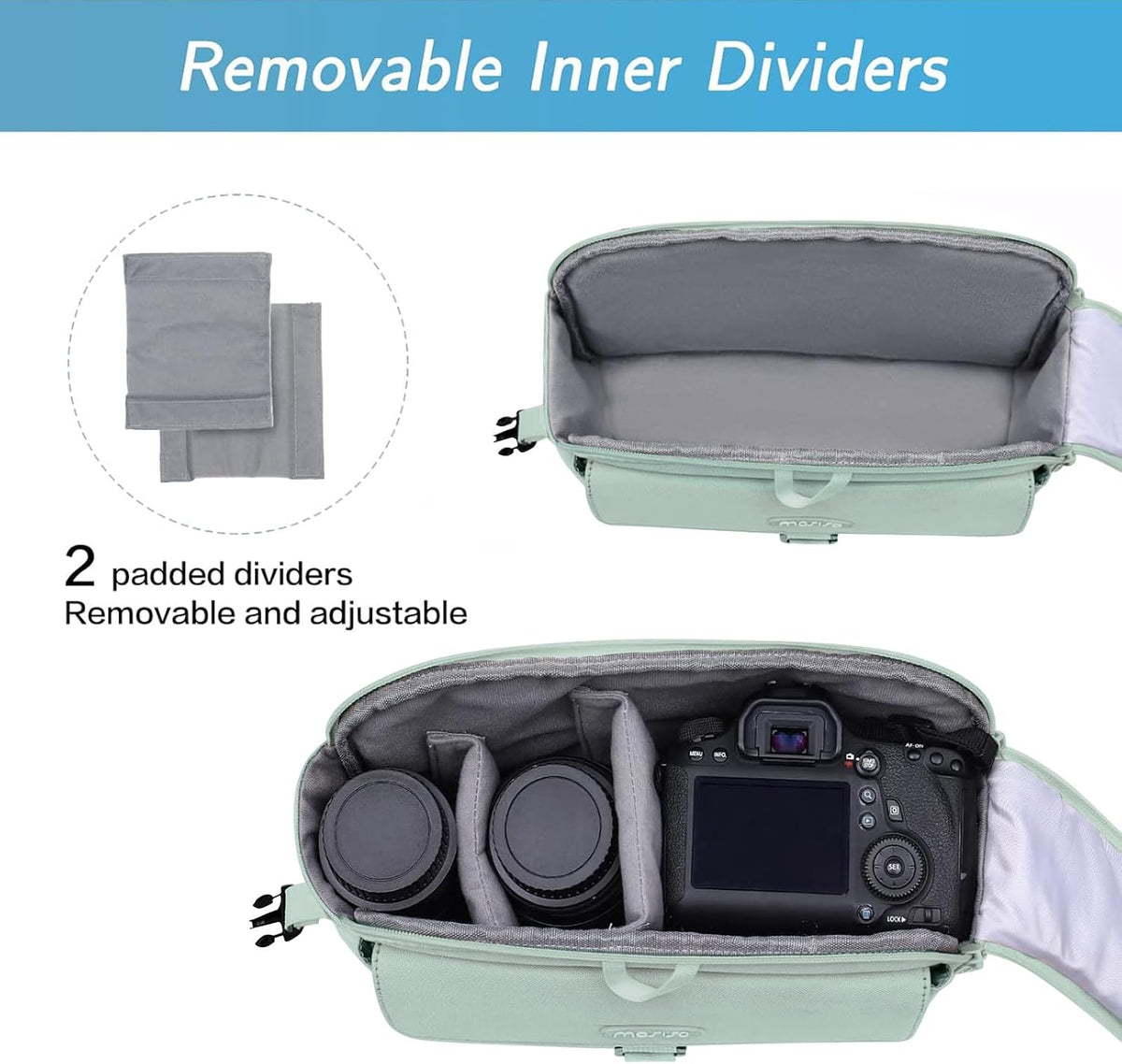 MOSISO Camera Shoulder Bag Camera Case Crossbody Sling Purse, Antique Green