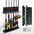 Vertical Fishing Rod Holder for Garage, Fishing Pole Holders- Holds Up to 6 Rods or Combos, Wall Mount Fishing Pole Rack, Fits Most Rods of Diameter 3-19mm, Fishing Gifts for Men