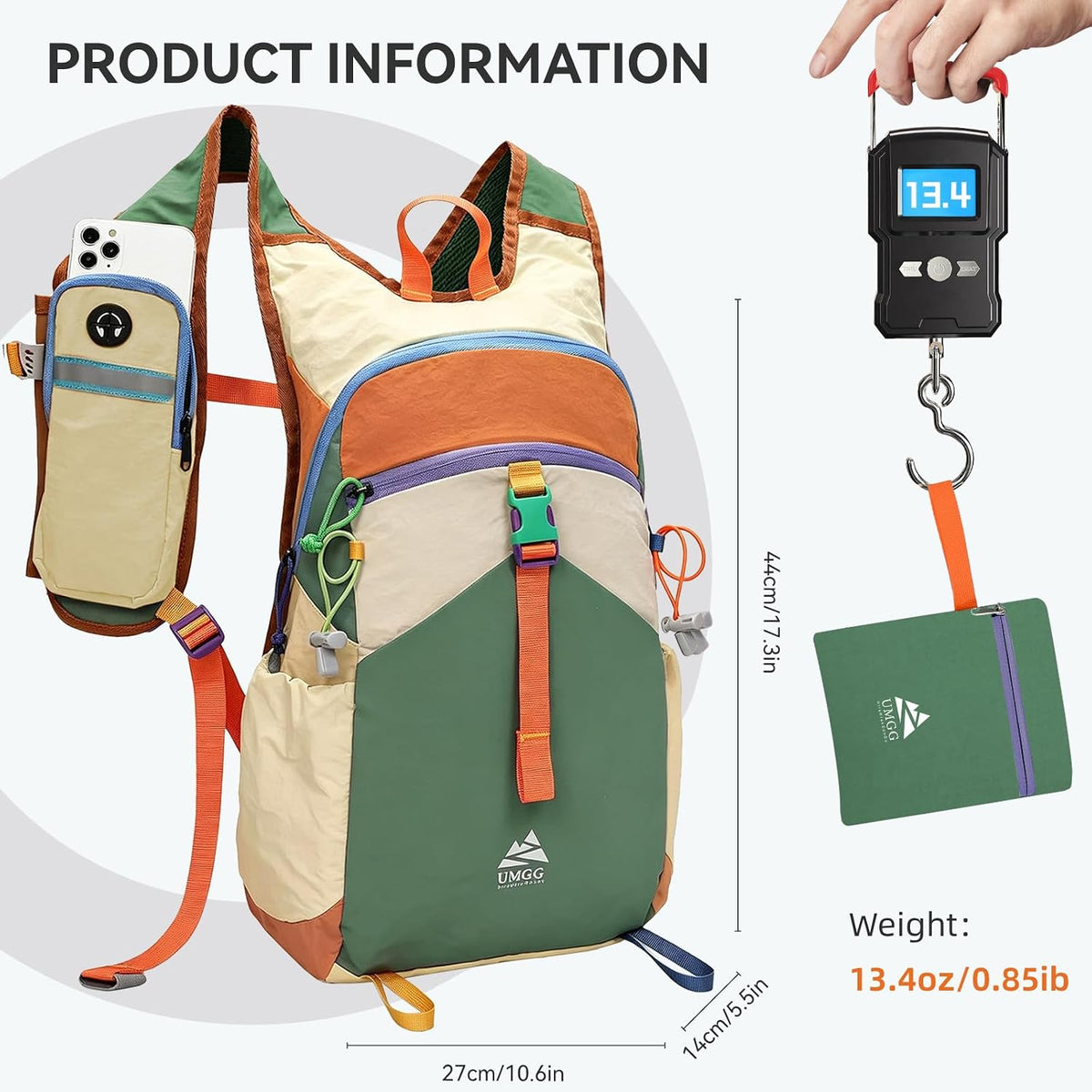 Small Hiking Backpack Travel Daypack 15L Colorful Lightweight Packable Foldable Casual Backpack for Women Men