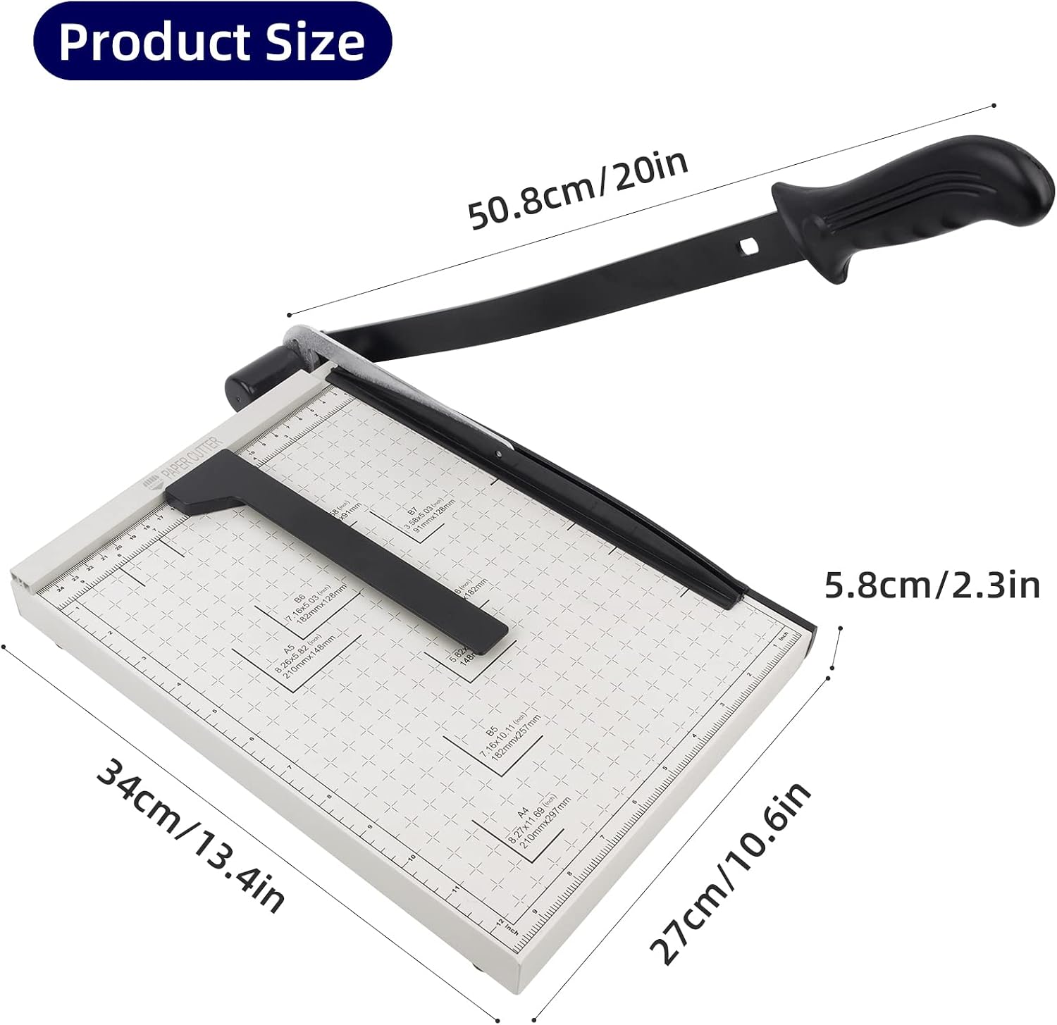 ZEQUAN 13" A4 Heavy Duty Guillotine Cutter, Metal Base, 10-Sheet Office