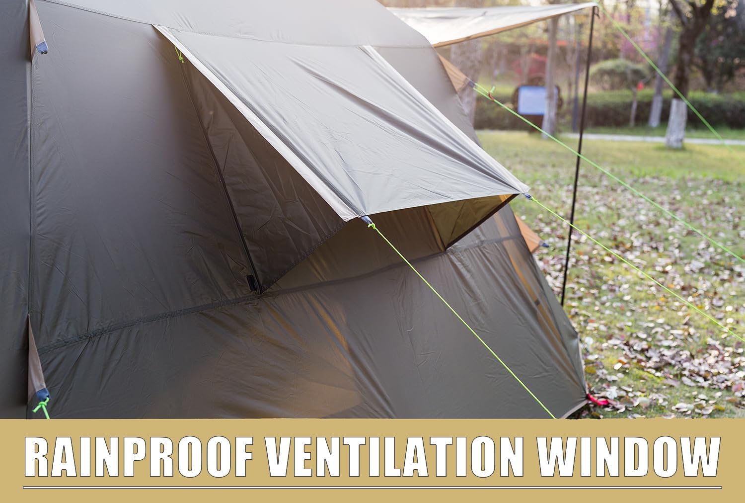 Three Bears 6-Person Tent, 3000mm Waterproof Double-Layer Tent with Room Dividers, Family Tent with Color-Coded Connection Buckles, Front and Rear Vestibules Can Be Set Up as Sunshade Canopies