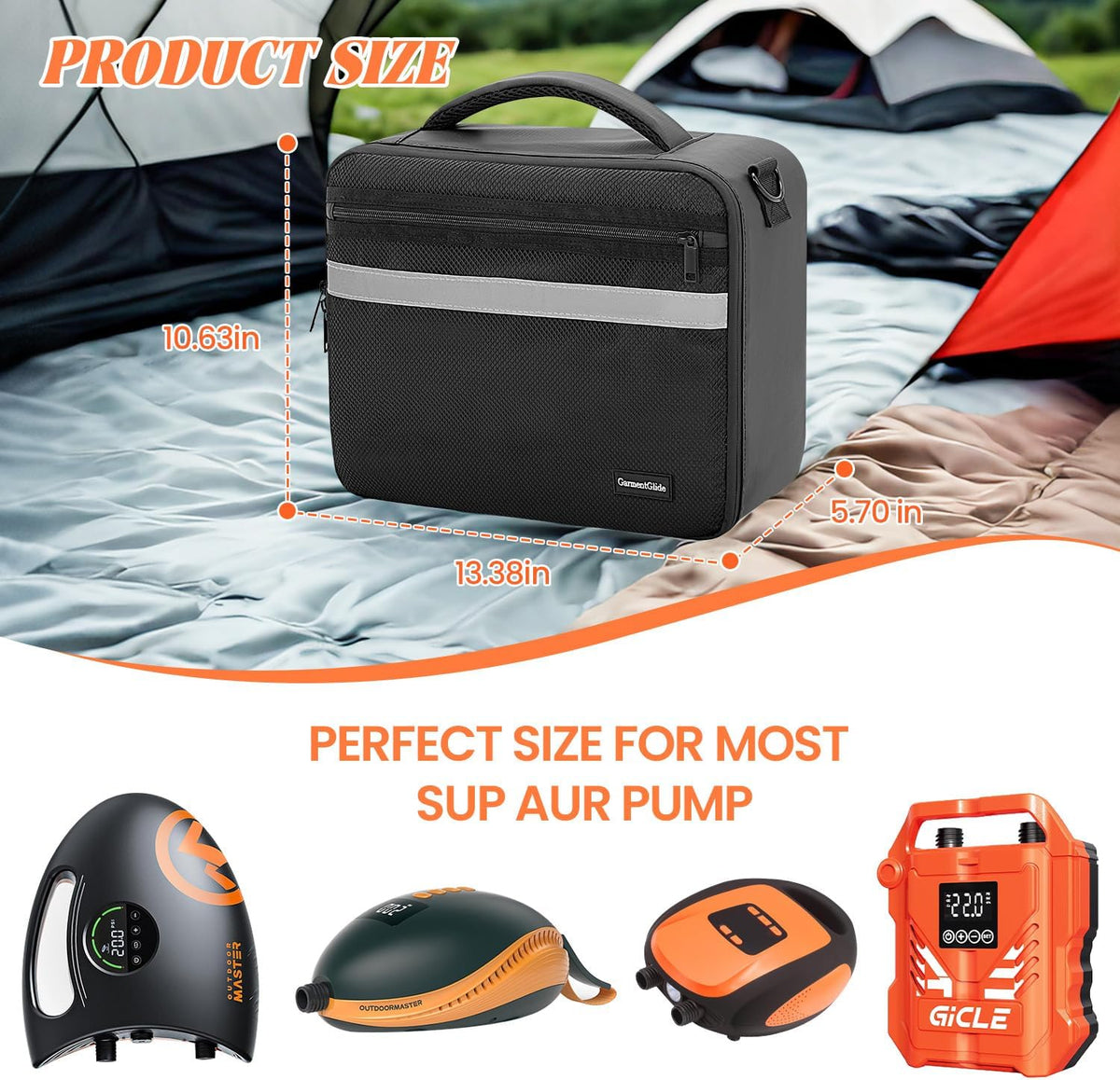 Paddle Board Pump Bag Compatible with Most SUP Electric Air Pumps, Bag Only