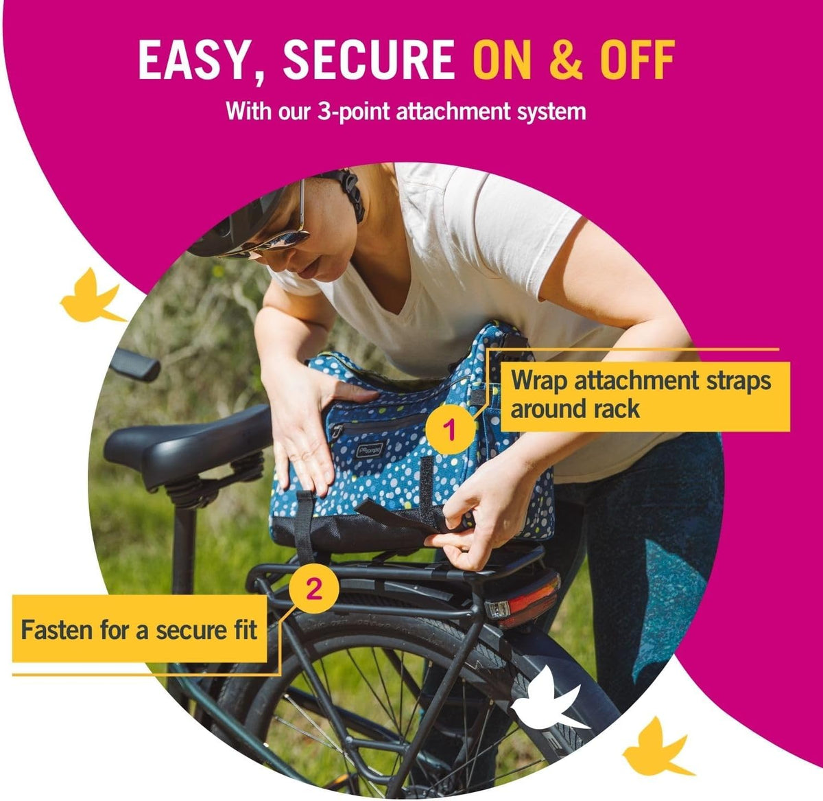 Po Campo Katy Bike Trunk Bag – Convertible Rear Rack Bag with Strap to Easily Convert to a Crossbody - 11.5L Bicycle Cargo Bag for Bicycles & Ebikes - Fits Most Rear Racks (Black Ripstop)