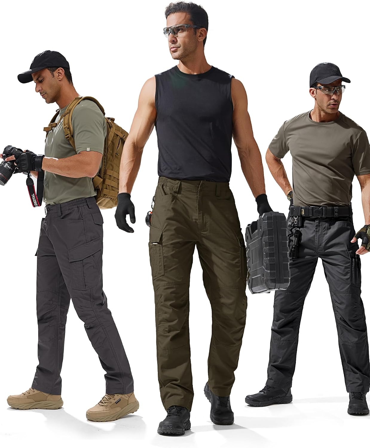 FREE SOLDIER Men's Tactical Pants Ripstop Work Cargo Hiking Pants