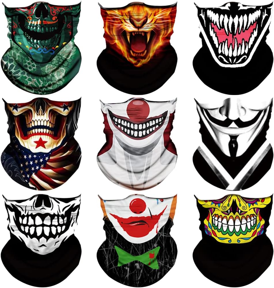 Neck Gaiter Mask,Bandana Gator Face Cover Mask Sun UV Protection,Neck Warmer Balaclava,Tube Face Scarf,Headband for Outdoor