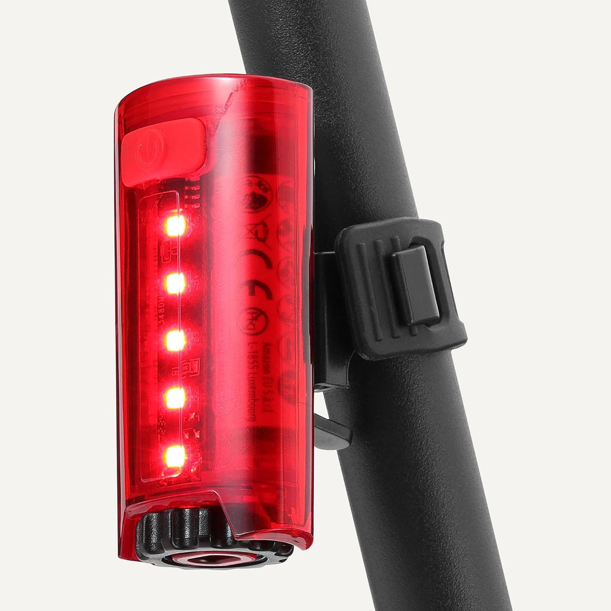 Amazon Basics Bike Lights for Day/Night Riding, Bicycle Lights Front and Back, Headlight Black, Taillight Red, Three Lighting Modes, Versatile Mounting Options