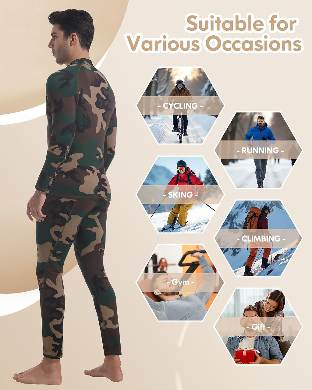 Mens Thermal Underwear Long Johns Base Layer Set Cold Weather 1/2/3 Pack