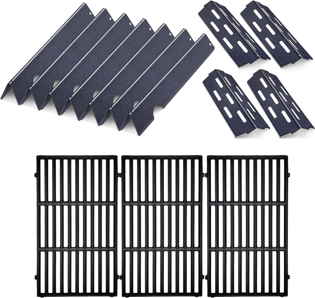 Grill Grates Flavorizer Bars Parts for Weber Genesis II E-410, S-410, Genesis II LX E-440, S-440, Weber 66089, 66097, 66041, 66033, 66796, Stainless Steel Grids Flavor Bars Heat Deflectors