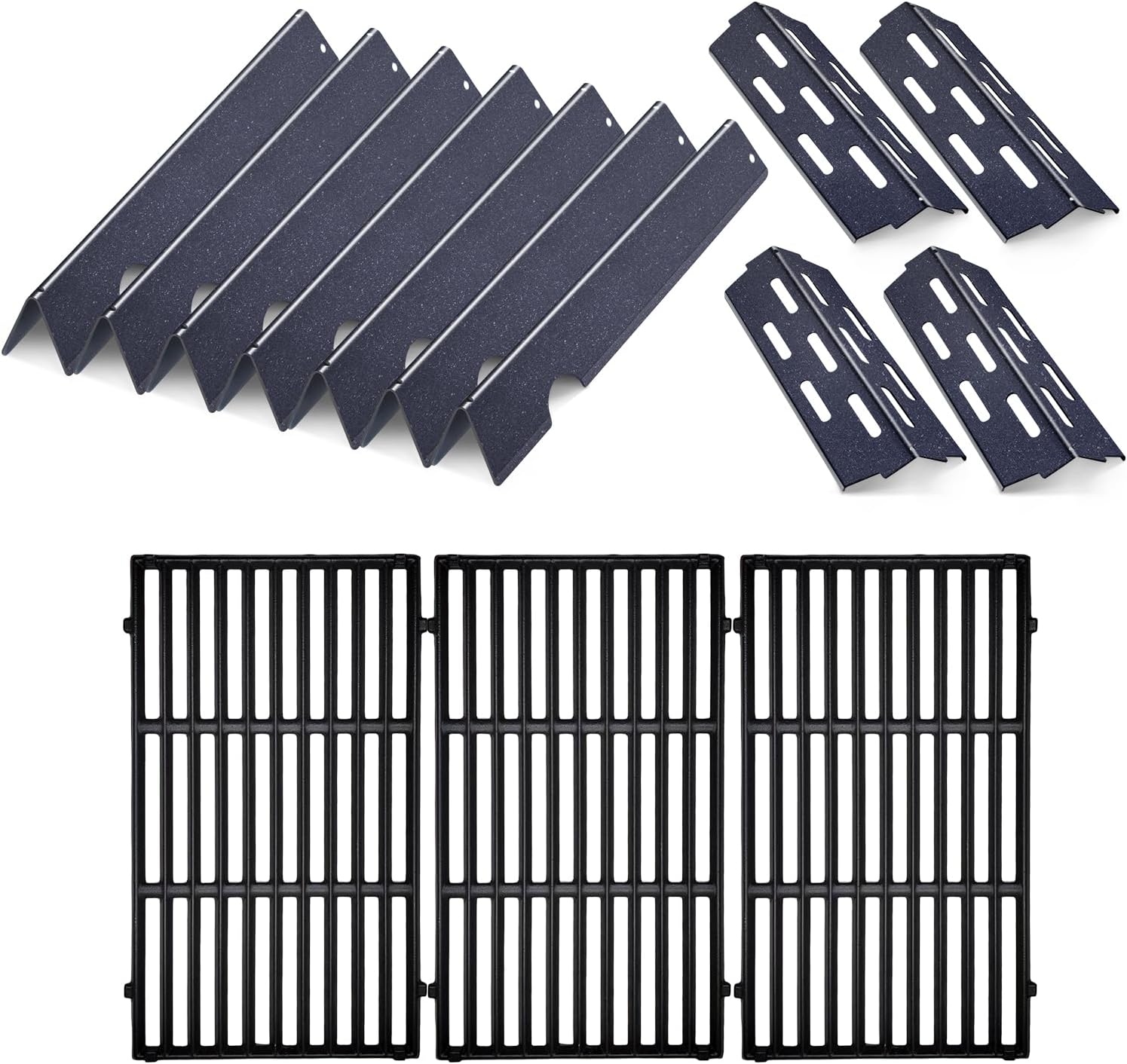 Grill Grates Flavorizer Bars Parts for Weber Genesis II E-410, S-410, Genesis II LX E-440, S-440, Weber 66089, 66097, 66041, 66033, 66796, Stainless Steel Grids Flavor Bars Heat Deflectors