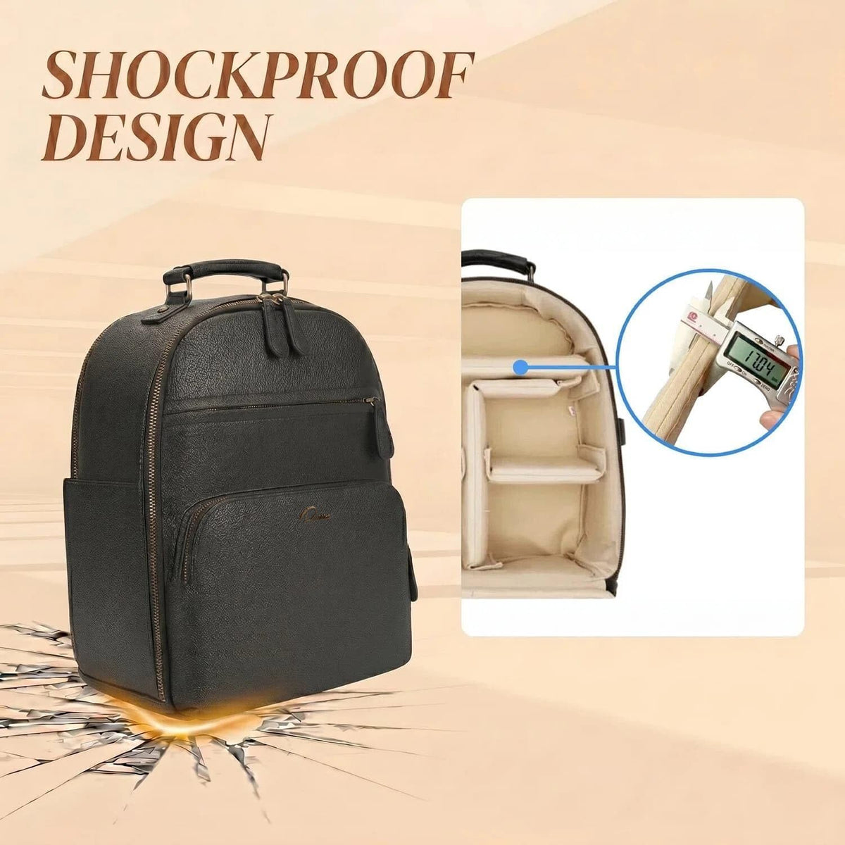 Small Camera Backpack Classic PU Leather for DSLR, Professional Camera Bag for Photographers with 11 Inch Pad/Tablet Compartment Small 10L Black