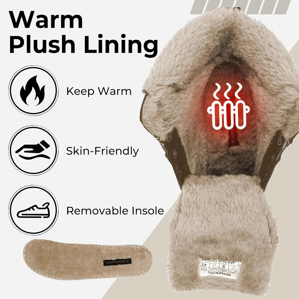 Mishansha Men's Waterproof Snow Boots, Warm Winter Boots