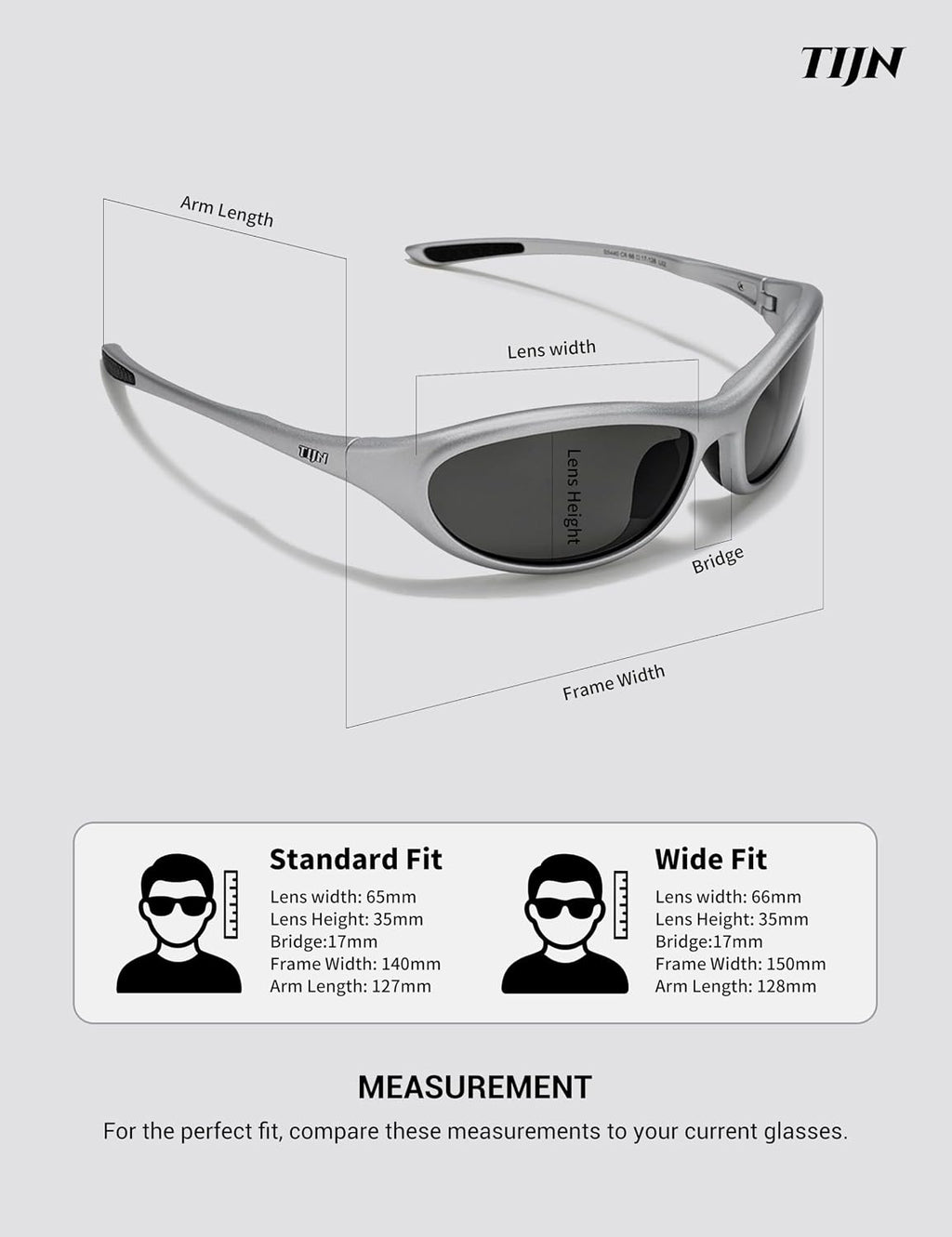 TIJN Sports Sunglasses UV400 Wraparound for Men Women Cycling, Vanta