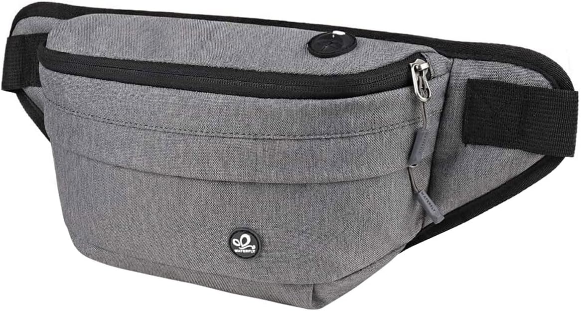 WATERFLY Fanny Pack for Men Women Water Resistant Large Hiking Waist Bag Pack for Running Walking Traveling (Light Red),16.5 x 4.3 x 6 inches,ONJ05