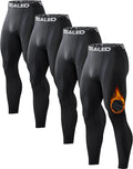 4 or 5 Pack Men's Thermal Compression Pants Fleece Lined Tights Leggings