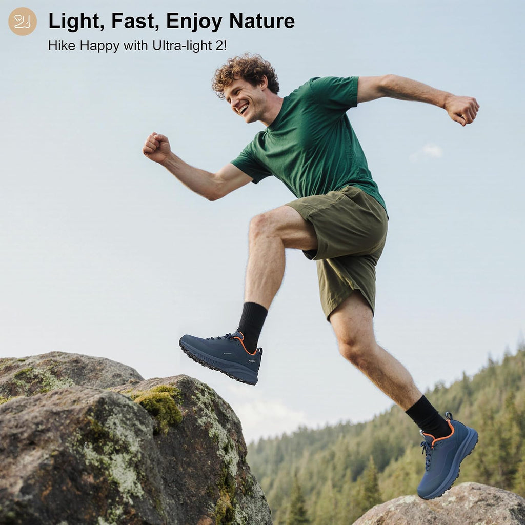 Men's Waterproof Hiking Shoes Lightweight Breathable Anti Slip Outdoor Shoes