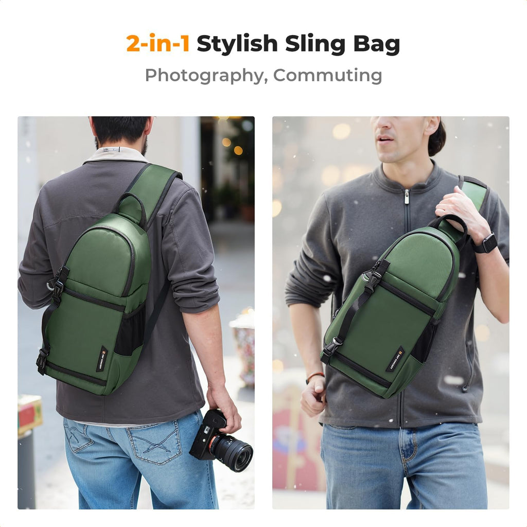 K&F CONCEPT Camera Sling Bag, Compact Crossbody Backpack, 10L
