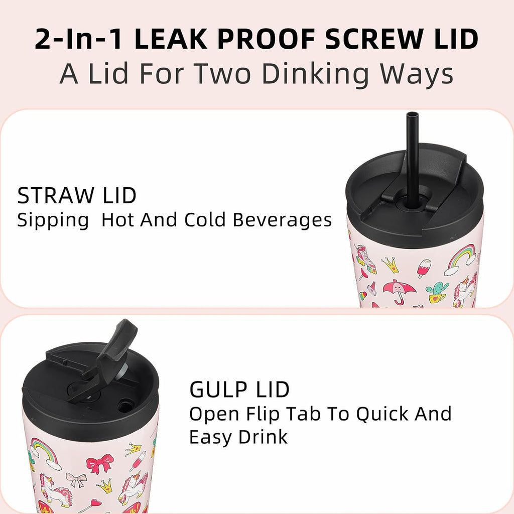 BJPKPK 30 oz Coffee Tumbler with Straw, Insulated Stainless Steel Cup
